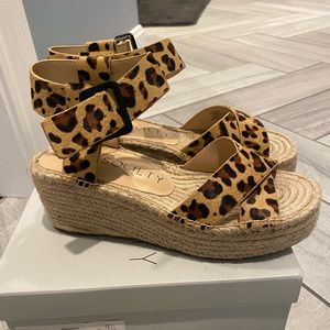 Sole Society wedge sandals. Never worn. Cheetah print. Size 9M